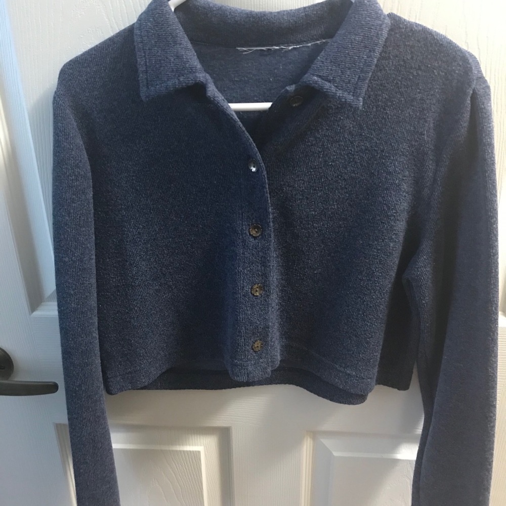 Crop top collared button up